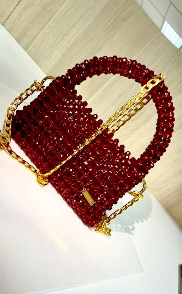 Bolso Velvet Wine de cristal de murano
